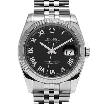 ロレックス デイトジャスト 116234 ブラック メンズ 時計 【中古】【wristwatch】