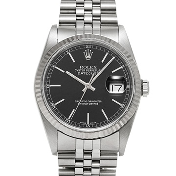 ロレックス デイトジャスト 16234 ブラック メンズ 時計 【中古】【wristwatch】