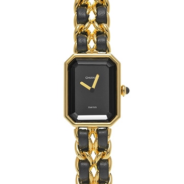 シャネル プルミエール L H0001 ブラック レディース 時計 【中古】【wristwatch】