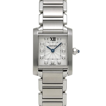 カルティエ タンク フランセーズ SM WE110006 シルバー/ダイヤモンド レディース 時計 【中古】【wristwatch】