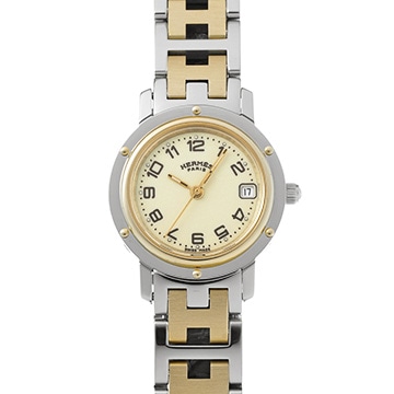 エルメス クリッパー CL4.220 アイボリー レディース 時計 【中古】【wristwatch】