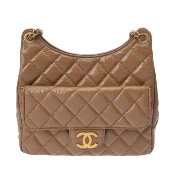 シャネル マトラッセ ホーボ―バッグ ベージュ AS4322 シャイニーカーフスキン レディース バッグ 【未使用】【bag】