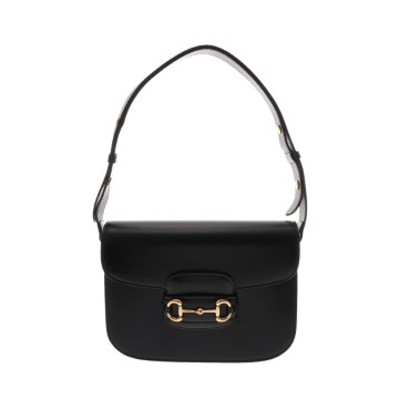 グッチ ホースビット ショルダーバッグ ブラック 602204 レザー レディース バッグ 【中古】【bag】