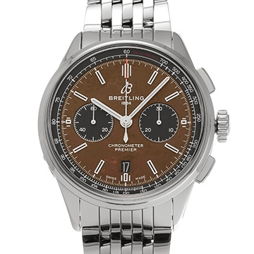 ブライトリング プレミエ B01 クロノ 42 AB01181A1Q1X2 ブラウン メンズ 時計 【中古】【wristwatch】