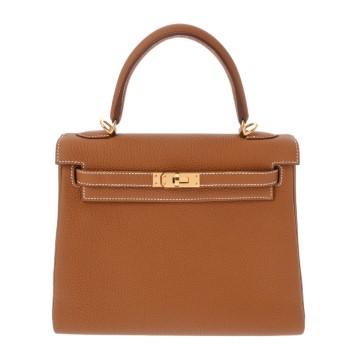エルメス ケリー 25 内縫い 2WAY ゴールド トゴ レディース バッグ 【中古】【bag】