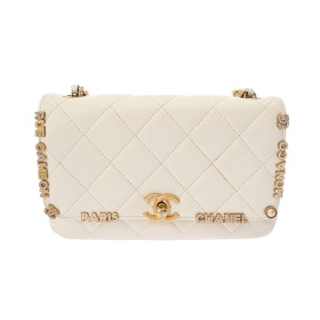 シャネル マトラッセ ミニフラップバッグ ホワイト AS3731 ラムスキン レディース バッグ 【中古】【bag】