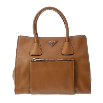 プラダ 2Wayトートバッグ ブラウン BN2626 シティカーフ レディース バッグ 【中古】【bag】