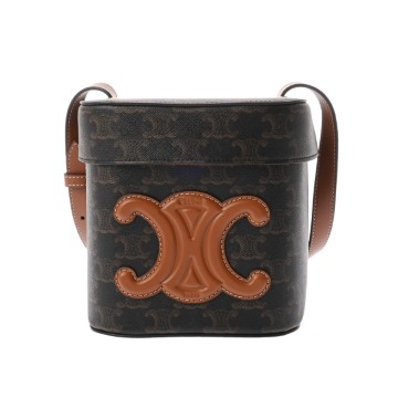 セリーヌ ミディアム ボックス キュイルトリンオフ タン 199252EIN.04LU キャンバス/カーフ レディース バッグ 【中古】【bag】