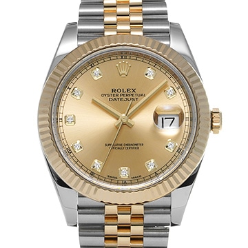ロレックス デイトジャスト 41 126333G シャンパン/ダイヤモンド メンズ 時計 【新品】【wristwatch】