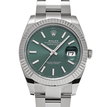 ロレックス デイトジャスト 41 126334 ミントグリーン メンズ 時計 【中古】【wristwatch】