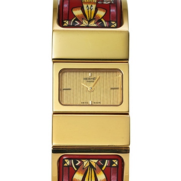 エルメス ロケ L01.201 シャンパン レディース 時計 【中古】【wristwatch】