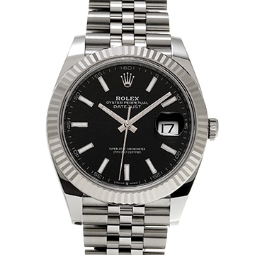 ロレックス デイトジャスト 41 126334 ブライトブラック メンズ 時計 【中古】【wristwatch】