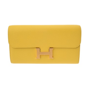 エルメス コンスタンス ロングトゥーゴー  ジョーヌナプル ヴォーエプソン レディース 財布 【未使用】【purse】
