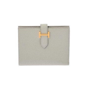エルメス ベアン コンパクト パールグレー シェーブル レディース 財布 【未使用】【purse】