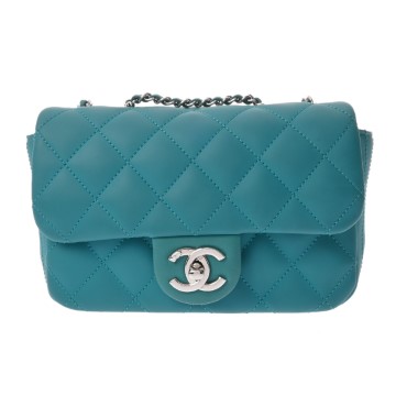 シャネル ココレイン スモールフラップバッグ グリーン ラバー レディース バッグ 【中古】【bag】