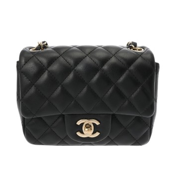 シャネル マトラッセ ミニ クラシック ハンドバッグ 17cm ブラック A35200 ラムスキン レディース バッグ 【中古】【bag】