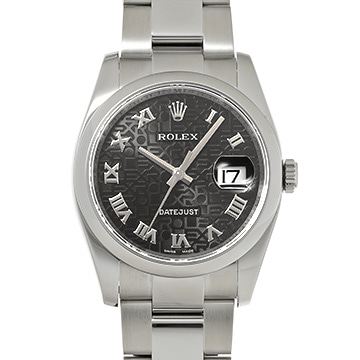 ロレックス デイトジャスト 116200 ブラックコンピュータ メンズ 時計 【中古】【wristwatch】