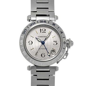 カルティエ パシャC メリディアン GMT W31029M7 シルバー ユニセックス 時計 【中古】【wristwatch】
