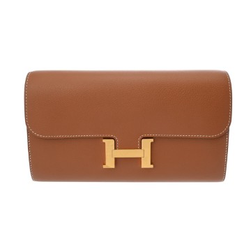 エルメス コンスタンス ロングトゥーゴー  ゴールド エバーカラー レディース 財布 【中古】【purse】