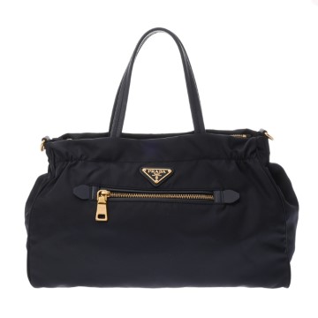 プラダ 2Way ハンドバッグ ネイビー B1843M ナイロン レディース バッグ 【中古】【bag】