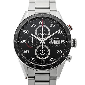 タグ ホイヤー カレラ キャリバー1887 クロノグラフ CAR2A10.BA0799 ブラック メンズ 時計 【中古】【wristwatch】