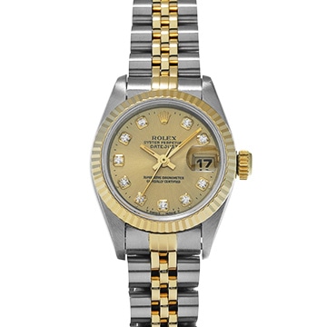 ロレックス デイトジャスト 69173G シャンパン/ダイヤモンド レディース 時計 【中古】【wristwatch】