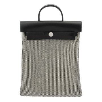 エルメス エールバッグ ジップ アド エクリュ/ブラック トワルGM/ヴァッシュハンター ユニセックス バッグ 【中古】【bag】