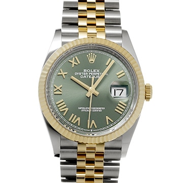 ロレックス デイトジャスト 36 126233 オリーブグリーン メンズ 時計 【新品】【wristwatch】