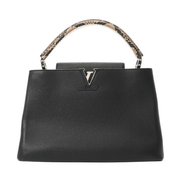 ルイ ヴィトン カプシーヌ MM  ノワール トリヨンレザー/パイソンレザー レディース バッグ 【中古】【bag】