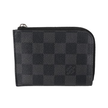 ルイ ヴィトン ダミエグラフィット ポルトモネ ブラック N61237 ダミエキャンバス メンズ 財布 【中古】【purse】