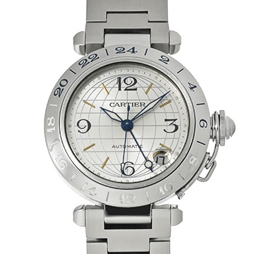 カルティエ パシャC メリディアン GMT W31029M7 シルバー ユニセックス 時計 【中古】【wristwatch】