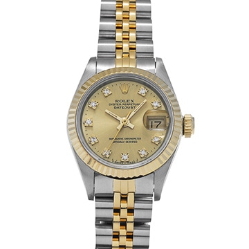 ロレックス デイトジャスト 69173G シャンパン/ダイヤモンド レディース 時計 【中古】【wristwatch】