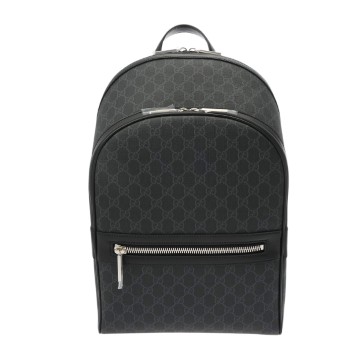グッチ ミディアム バックパック ブラック 792123 ソフトGGシュプリームキャンバス/レザー ユニセックス バッグ 【中古】【bag】