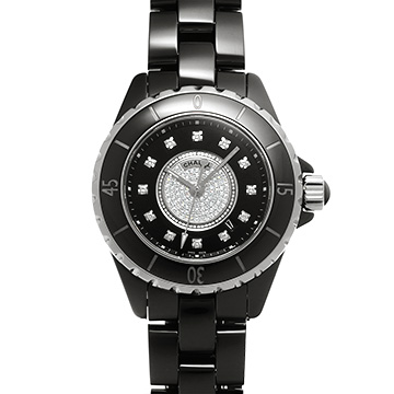シャネル J12 33MM H2122 ブラック/ダイヤモンド レディース 時計 【中古】【wristwatch】