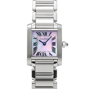 カルティエ タンクフランセーズ SM　 W51028Q3 ピンクシェル レディース 時計 【中古】【wristwatch】
