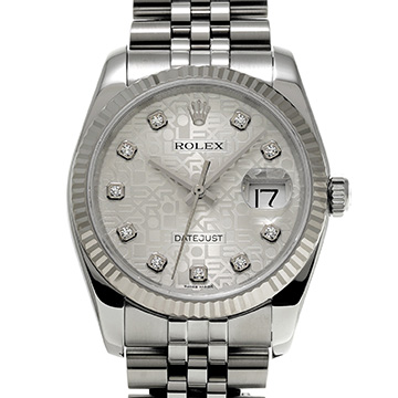 ロレックス デイトジャスト 116234G シルバーコンピュータ/ダイヤモンド メンズ 時計 【中古】【wristwatch】