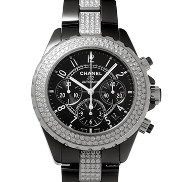 シャネル J12 クロノグラフ 41MM H1706 ブラックラッカー メンズ 時計 【中古】【wristwatch】