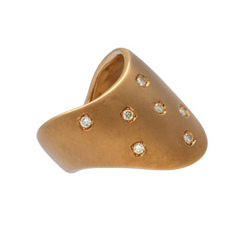 水野薫子 艶消し デザイン リング ゴールド K18イエローゴールド YG レディース ジュエリー 【中古】【jewelry】