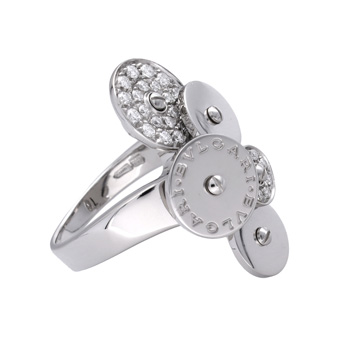 ブルガリ チクラディリング　#10　 シルバー K18ホワイトゴールド WG レディース ジュエリー 【中古】【jewelry】