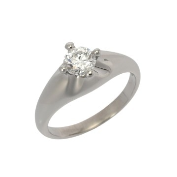 ブルガリ コロナソリティールリング #4.5 一粒ダイヤ 0.35ct シルバー Pt950プラチナ レディース ジュエリー 【中古】【jewelry】