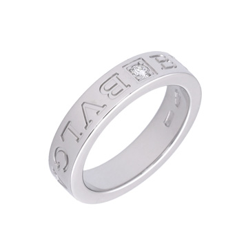 ブルガリ BBダブルロゴ リング 1PD シルバー K18ホワイトゴールド WG レディース ジュエリー 【中古】【jewelry】