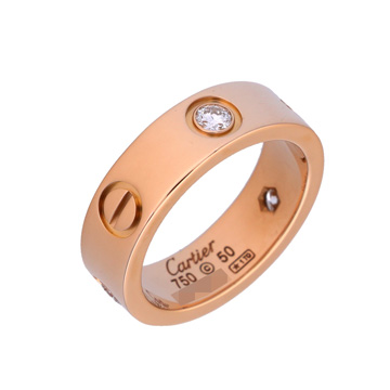 カルティエ ラブリング #50 3PD ピンク K18ピンクゴールド PG レディース ジュエリー 【中古】【jewelry】