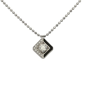 カルティエ ガラントリー ドゥ ネックレス シルバー K18ホワイトゴールド WG/ラッカー レディース ジュエリー 【中古】【jewelry】