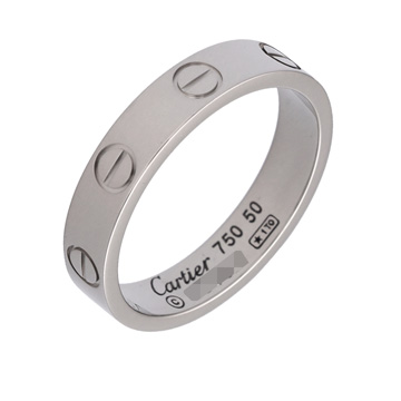 カルティエ ミニラブリング #50 シルバー K18ホワイトゴールド WG レディース ジュエリー 【中古】【jewelry】