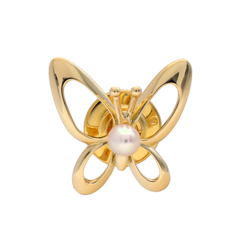 ミキモト バタフライモチーフブローチ パール ゴールド K18イエローゴールド YG レディース ジュエリー 【中古】【jewelry】