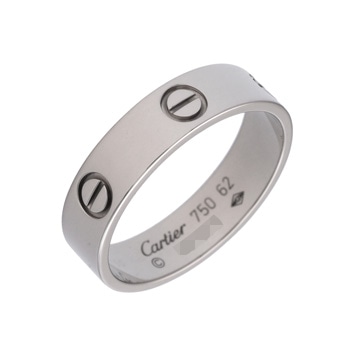 カルティエ ラブリング #62 シルバー K18ホワイトゴールド WG ユニセックス ジュエリー 【中古】【jewelry】