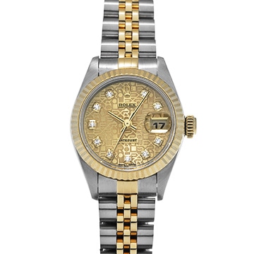 ロレックス デイトジャスト 69173G シャンパンコンピュータ/ダイヤモンド レディース 時計 【中古】【wristwatch】