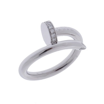 カルティエ ジュストアンクル リング #52 シルバー K18ホワイトゴールド WG レディース ジュエリー 【中古】【jewelry】