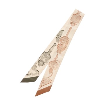 エルメス ツイリー MERVEILLEUSES LANTERNES ブラック/ホワイト 063081S シルク100％ レディース 【新品】【other】