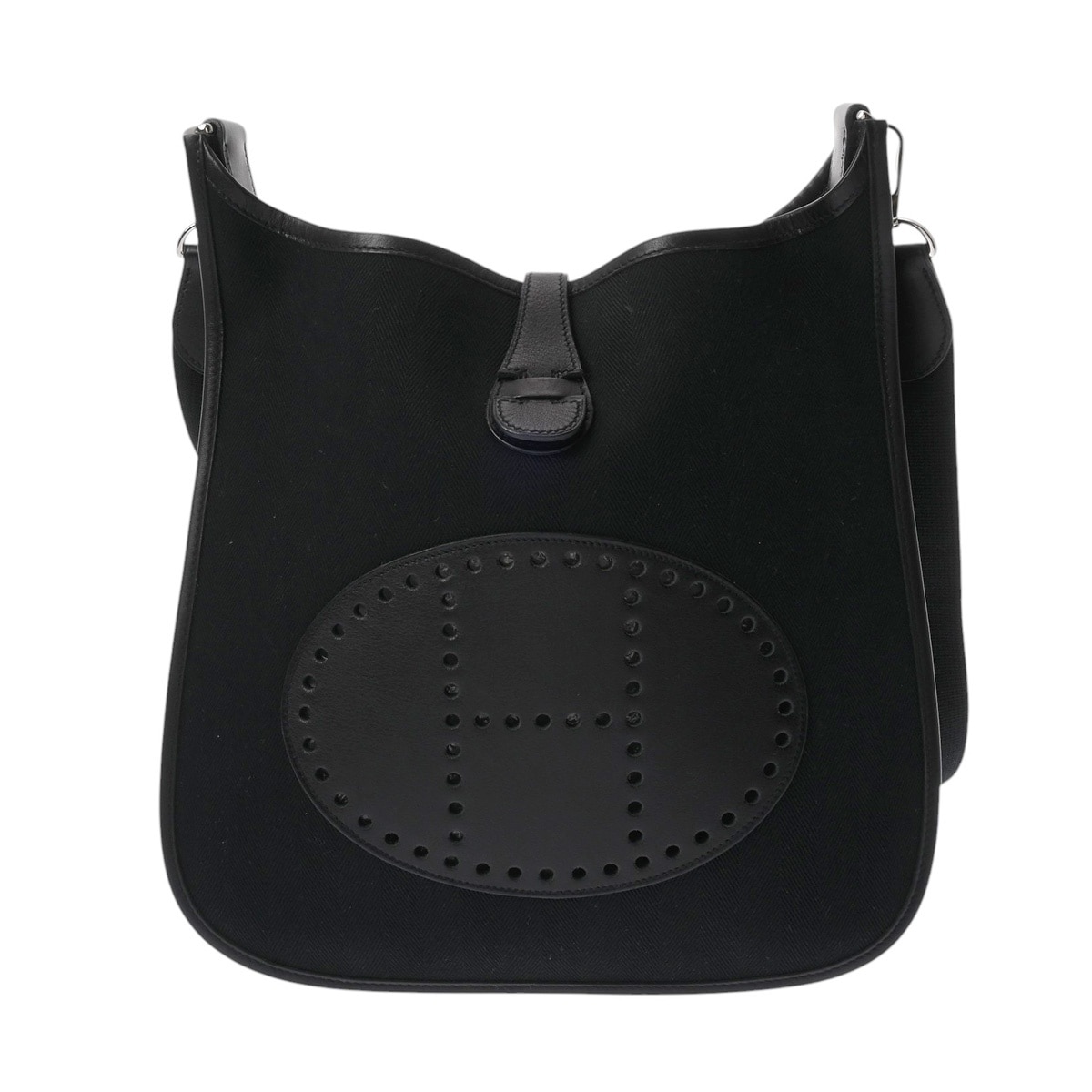 エルメス エヴリン2 PM ブラック トワルシェブロン/ヴォースイフト レディース バッグ 【中古】【bag】